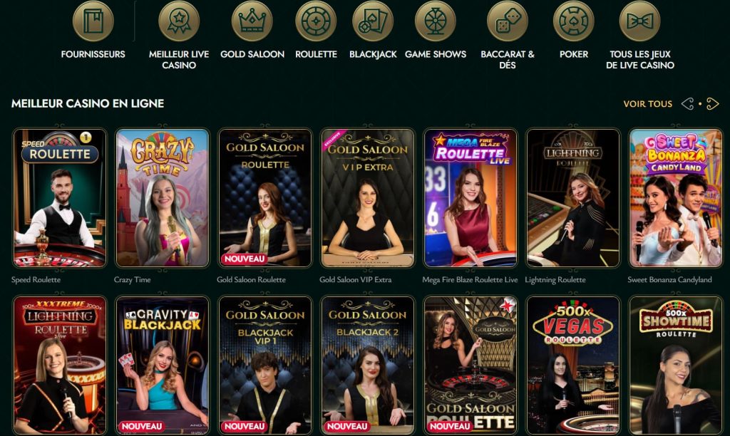 Jeux de casino populaires — Gates of Olympus, Book of Dead, live roulette 